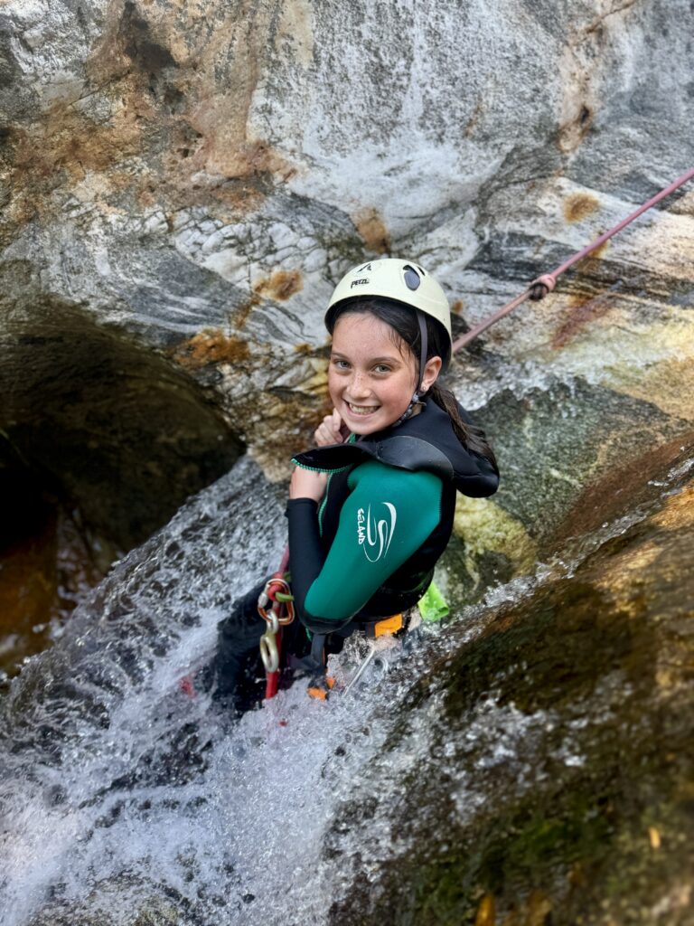 Girl in waterfall